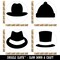 Hats Top Fedora Beanie Cowboy Rubber Stamp Set for Stamping Crafting Planners